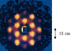 neutron diffraction pattern from a colloidal crystal of polystyrene spheres in water